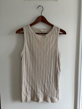 YaYa Ribbed Sleeveless Tank Top - Cream
